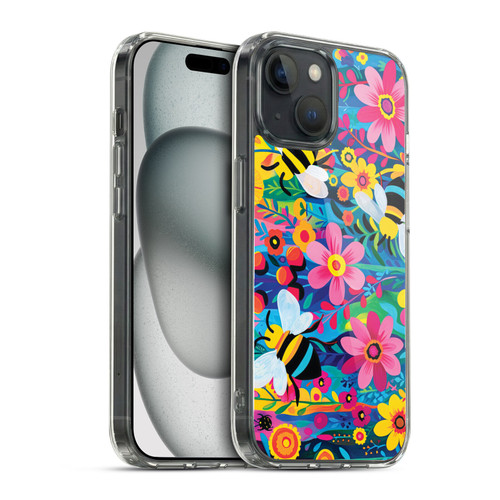 Michael David Ward Humor & Botanicals Bees and Flowers Soft Gel Case for Apple iPhone 15 & MagSafe