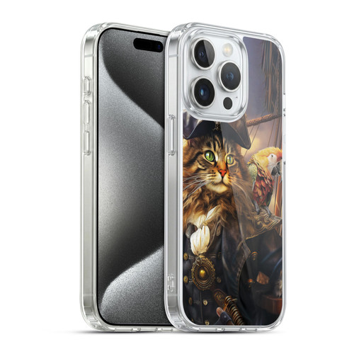 Michael David Ward Humor & Botanicals Captain Cat Soft Gel Case for Apple iPhone 15 Pro & MagSafe