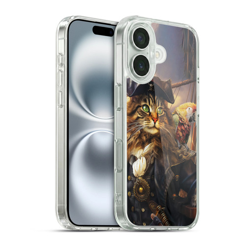 Michael David Ward Humor & Botanicals Captain Cat Soft Gel Case for Apple iPhone 16 & MagSafe