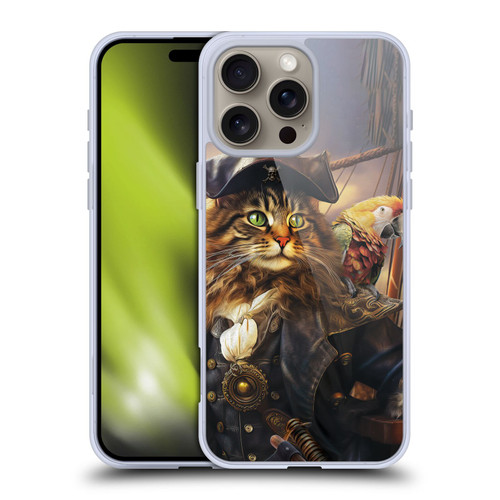 Michael David Ward Humor & Botanicals Captain Cat Soft Gel Case for Apple iPhone 16 Pro Max