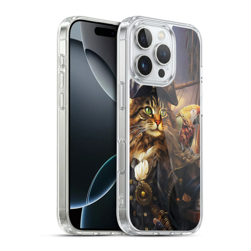 Michael David Ward Humor & Botanicals Captain Cat Soft Gel Case for Apple iPhone 16 Pro & MagSafe