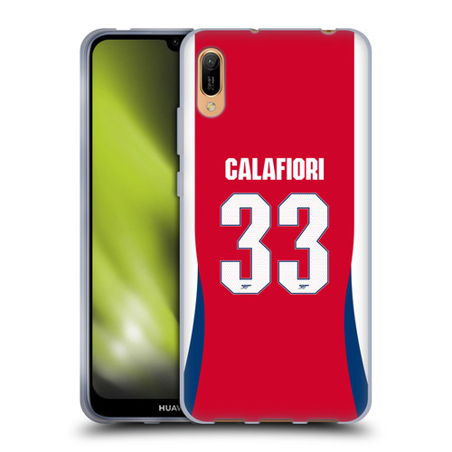 Arsenal FC 2024/25 Players Home Kit Riccardo Calafiori Soft Gel Case for Huawei Y6 Pro (2019)