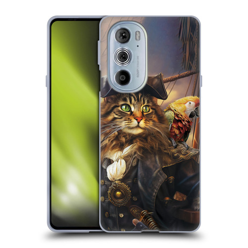 Michael David Ward Humor & Botanicals Captain Cat Soft Gel Case for Motorola Edge X30