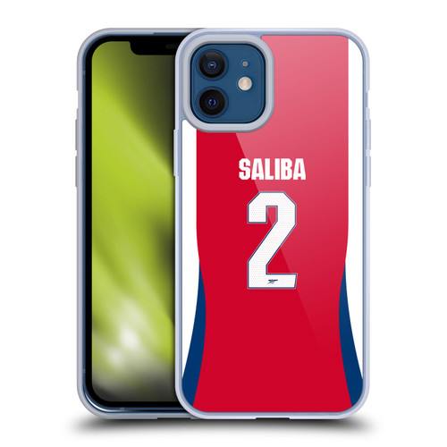 Arsenal FC 2024/25 Players Home Kit William Saliba Soft Gel Case for Apple iPhone 12 / iPhone 12 Pro