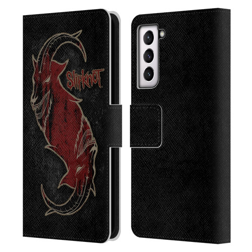 Slipknot Key Art Red Goat Leather Book Wallet Case Cover For Samsung Galaxy S21 5G