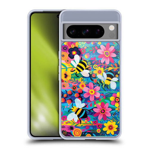 Michael David Ward Humor & Botanicals Bees and Flowers Soft Gel Case for Google Pixel 8 Pro