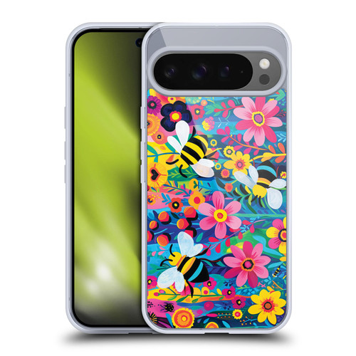 Michael David Ward Humor & Botanicals Bees and Flowers Soft Gel Case for Google Pixel 9 Pro XL