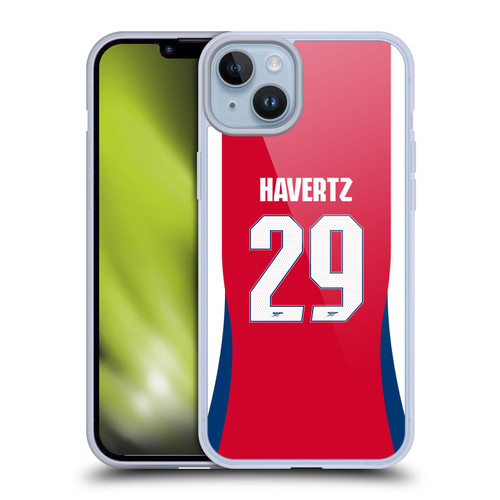 Arsenal FC 2024/25 Players Home Kit Kai Havertz Soft Gel Case for Apple iPhone 14 Plus