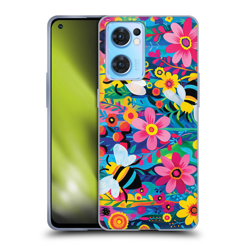 Michael David Ward Humor & Botanicals Bees and Flowers Soft Gel Case for OPPO Reno7 5G / Find X5 Lite