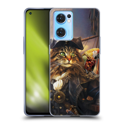 Michael David Ward Humor & Botanicals Captain Cat Soft Gel Case for OPPO Reno7 5G / Find X5 Lite