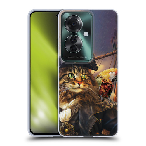 Michael David Ward Humor & Botanicals Captain Cat Soft Gel Case for OPPO Reno11 F 5G / F25 Pro 5G