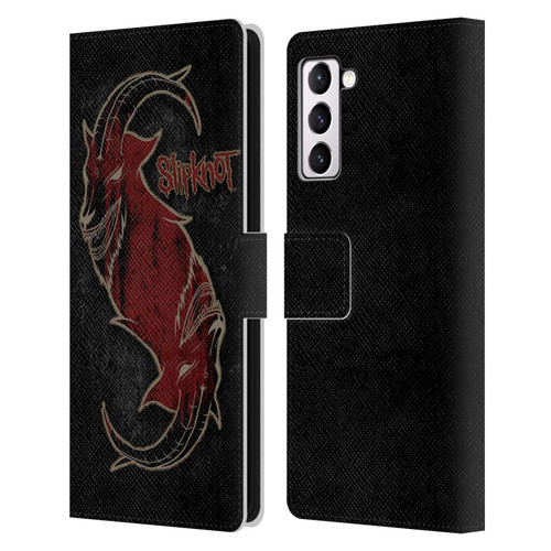 Slipknot Key Art Red Goat Leather Book Wallet Case Cover For Samsung Galaxy S21+ 5G