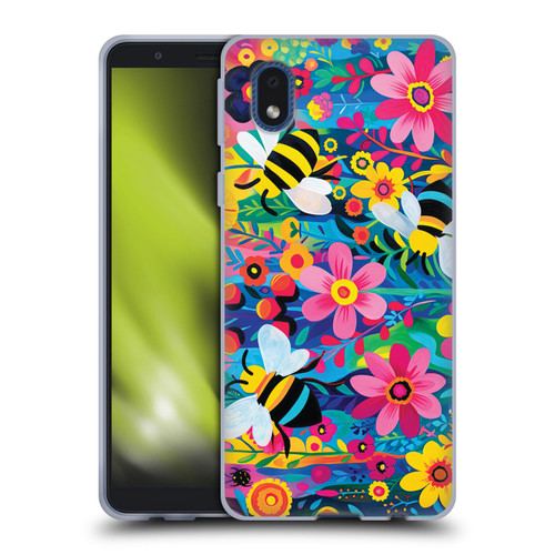 Michael David Ward Humor & Botanicals Bees and Flowers Soft Gel Case for Samsung Galaxy A01 Core (2020)