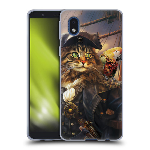 Michael David Ward Humor & Botanicals Captain Cat Soft Gel Case for Samsung Galaxy A01 Core (2020)