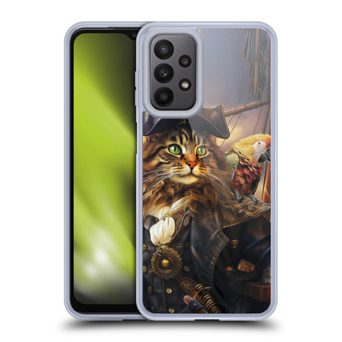 Michael David Ward Humor & Botanicals Captain Cat Soft Gel Case for Samsung Galaxy A23 / 5G (2022)