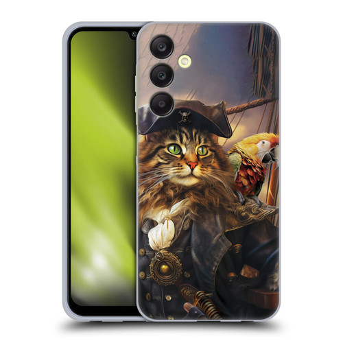 Michael David Ward Humor & Botanicals Captain Cat Soft Gel Case for Samsung Galaxy A25 5G