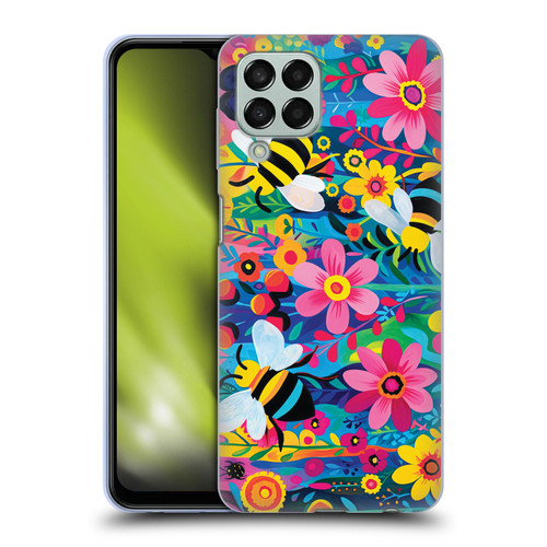 Michael David Ward Humor & Botanicals Bees and Flowers Soft Gel Case for Samsung Galaxy M33 (2022)