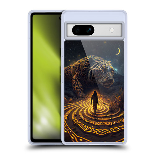 Shambhala Light Visionary Art Ethereal Graphics Big Cat Glow Soft Gel Case for Google Pixel 7a