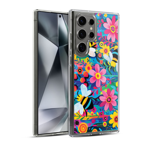 Michael David Ward Humor & Botanicals Bees and Flowers Soft Gel Case for Samsung Galaxy S24 Ultra 5G & MagSafe