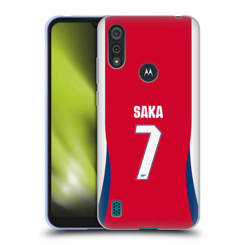 Arsenal FC 2024/25 Players Home Kit Bukayo Saka Soft Gel Case for Motorola Moto E6s (2020)