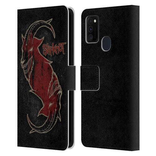 Slipknot Key Art Red Goat Leather Book Wallet Case Cover For Samsung Galaxy M30s (2019)/M21 (2020)