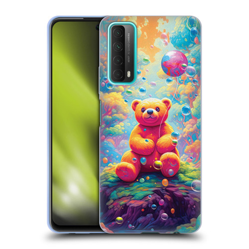 Michael David Ward Psychedelic Art Teddy Bear In Wonderland Soft Gel Case for Huawei P Smart (2021)