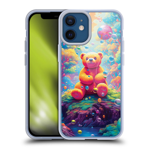 Michael David Ward Psychedelic Art Teddy Bear In Wonderland Soft Gel Case for Apple iPhone 12 Mini