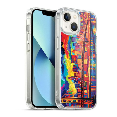 Michael David Ward Psychedelic Art Midnight In San Francisco Soft Gel Case for Apple iPhone 13