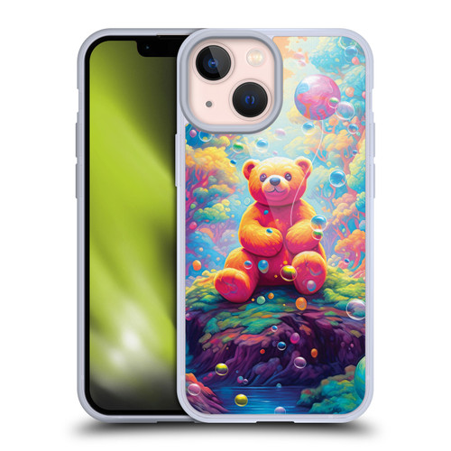 Michael David Ward Psychedelic Art Teddy Bear In Wonderland Soft Gel Case for Apple iPhone 13 Mini
