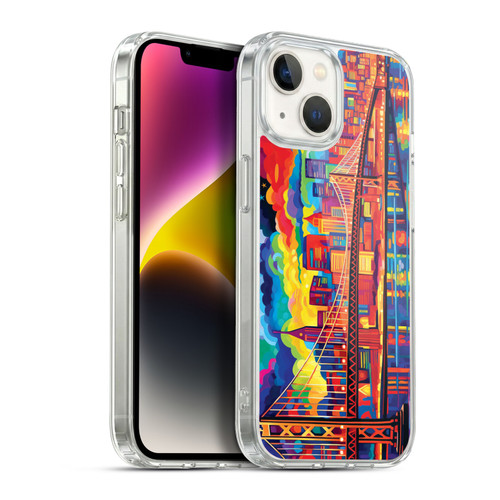 Michael David Ward Psychedelic Art Midnight In San Francisco Soft Gel Case for Apple iPhone 14