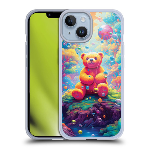 Michael David Ward Psychedelic Art Teddy Bear In Wonderland Soft Gel Case for Apple iPhone 14