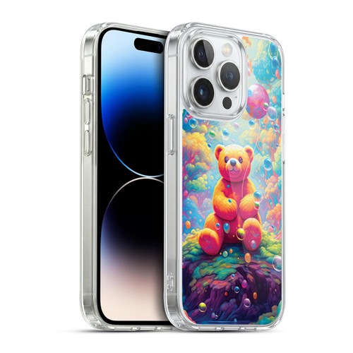 Michael David Ward Psychedelic Art Teddy Bear In Wonderland Soft Gel Case for Apple iPhone 14 Pro & MagSafe