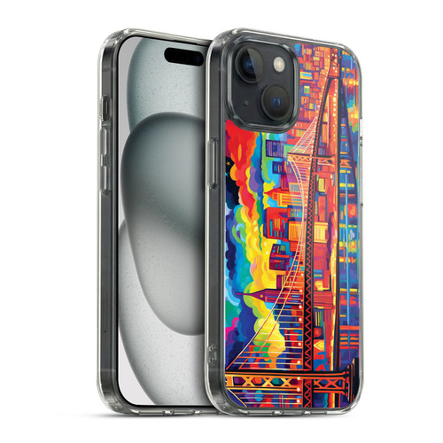 Michael David Ward Psychedelic Art Midnight In San Francisco Soft Gel Case for Apple iPhone 15 & MagSafe