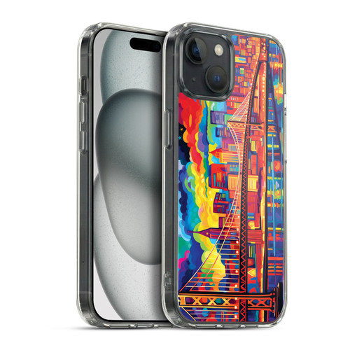 Michael David Ward Psychedelic Art Midnight In San Francisco Soft Gel Case for Apple iPhone 15 Plus & MagSafe