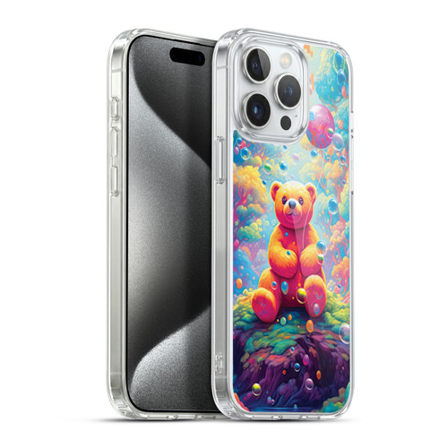 Michael David Ward Psychedelic Art Teddy Bear In Wonderland Soft Gel Case for Apple iPhone 15 Pro Max & MagSafe