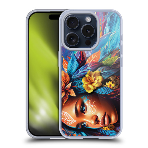 Michael David Ward Psychedelic Art Ocean Spirit Soft Gel Case for Apple iPhone 15 Pro