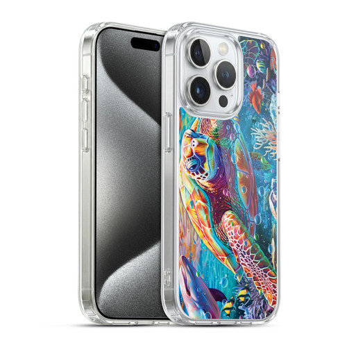 Michael David Ward Psychedelic Art Turtle Magic Soft Gel Case for Apple iPhone 15 Pro & MagSafe