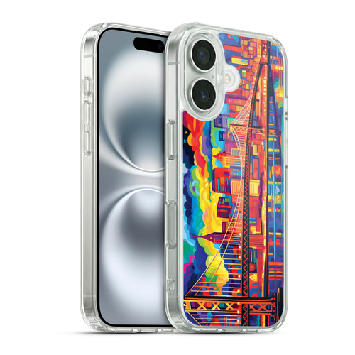 Michael David Ward Psychedelic Art Midnight In San Francisco Soft Gel Case for Apple iPhone 16 & MagSafe