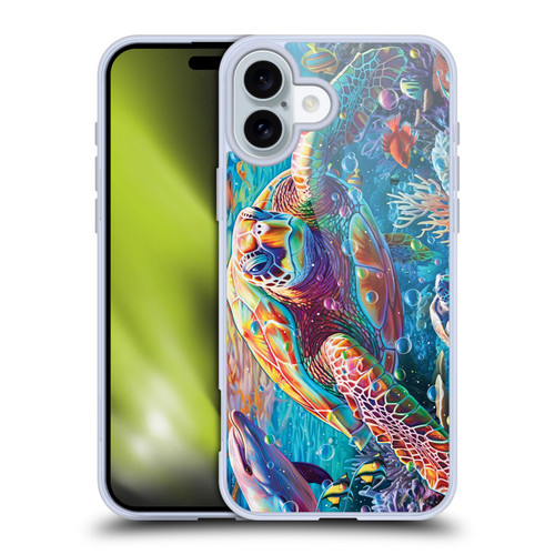 Michael David Ward Psychedelic Art Turtle Magic Soft Gel Case for Apple iPhone 16 Plus