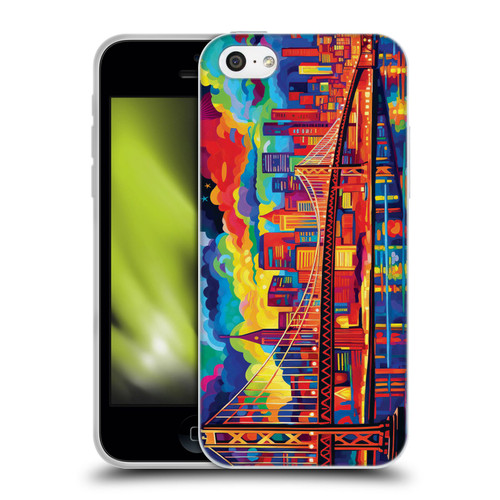Michael David Ward Psychedelic Art Midnight In San Francisco Soft Gel Case for Apple iPhone 5c