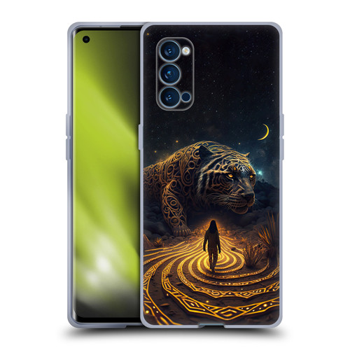 Shambhala Light Visionary Art Ethereal Graphics Big Cat Glow Soft Gel Case for OPPO Reno 4 Pro 5G