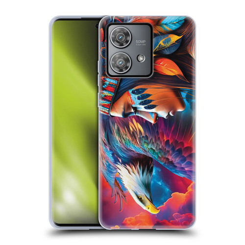 Michael David Ward Psychedelic Art Eagle Soft Gel Case for Motorola Edge 40 Neo 5G
