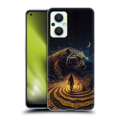 Shambhala Light Visionary Art Ethereal Graphics Big Cat Glow Soft Gel Case for OPPO Reno8 Lite