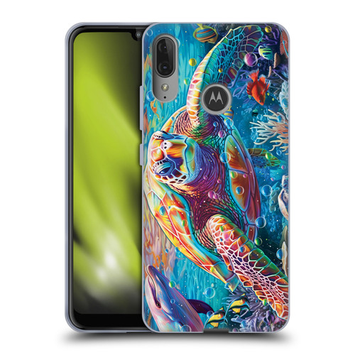 Michael David Ward Psychedelic Art Turtle Magic Soft Gel Case for Motorola Moto E6 Plus