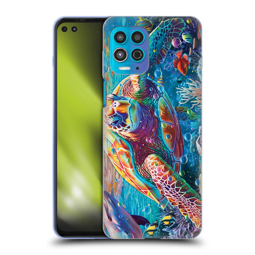 Michael David Ward Psychedelic Art Turtle Magic Soft Gel Case for Motorola Moto G100