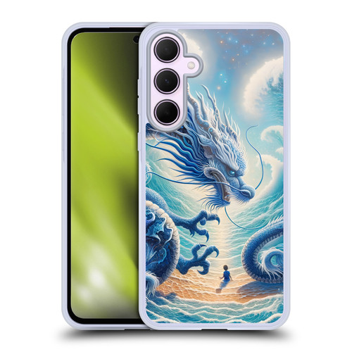Shambhala Light Visionary Art Ethereal Graphics Blue Dragon Wave Soft Gel Case for Samsung Galaxy A35 5G