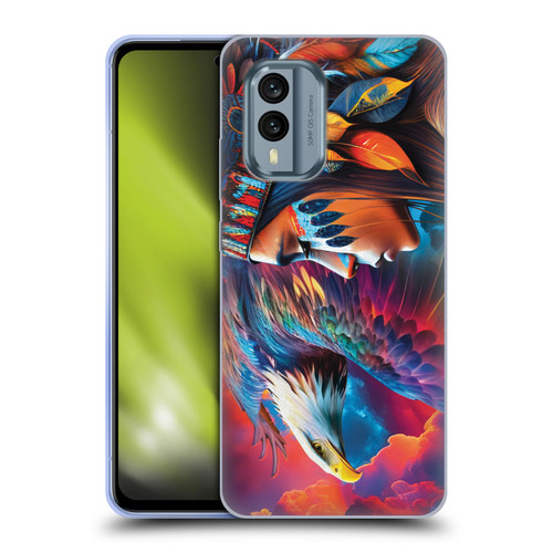 Michael David Ward Psychedelic Art Eagle Soft Gel Case for Nokia X30