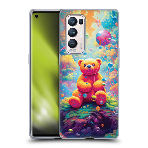 Michael David Ward Psychedelic Art Teddy Bear In Wonderland Soft Gel Case for OPPO Find X3 Neo / Reno5 Pro+ 5G