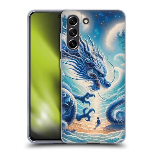 Shambhala Light Visionary Art Ethereal Graphics Blue Dragon Wave Soft Gel Case for Samsung Galaxy S21 FE 5G