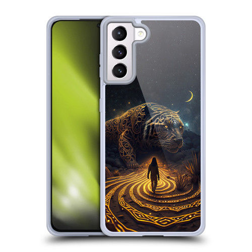 Shambhala Light Visionary Art Ethereal Graphics Big Cat Glow Soft Gel Case for Samsung Galaxy S21+ 5G